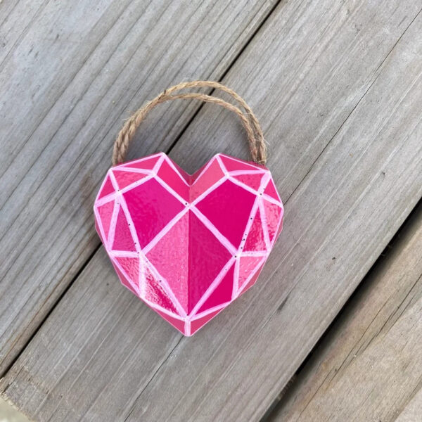 Heart Ornaments, Valentines Day Gift, Heart Gift, Valentines Day Party Favors, Heart Home Decor, Geometric Heart, Ornaments, Gift For Love